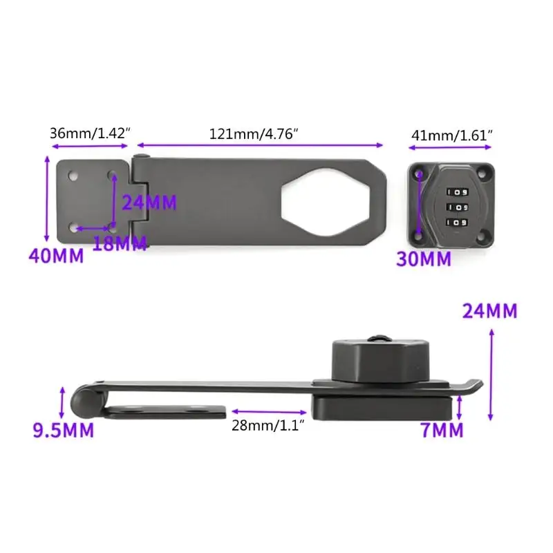3-значный кодовый замок с засовом для шкафа кодом небольших дверей почтовых