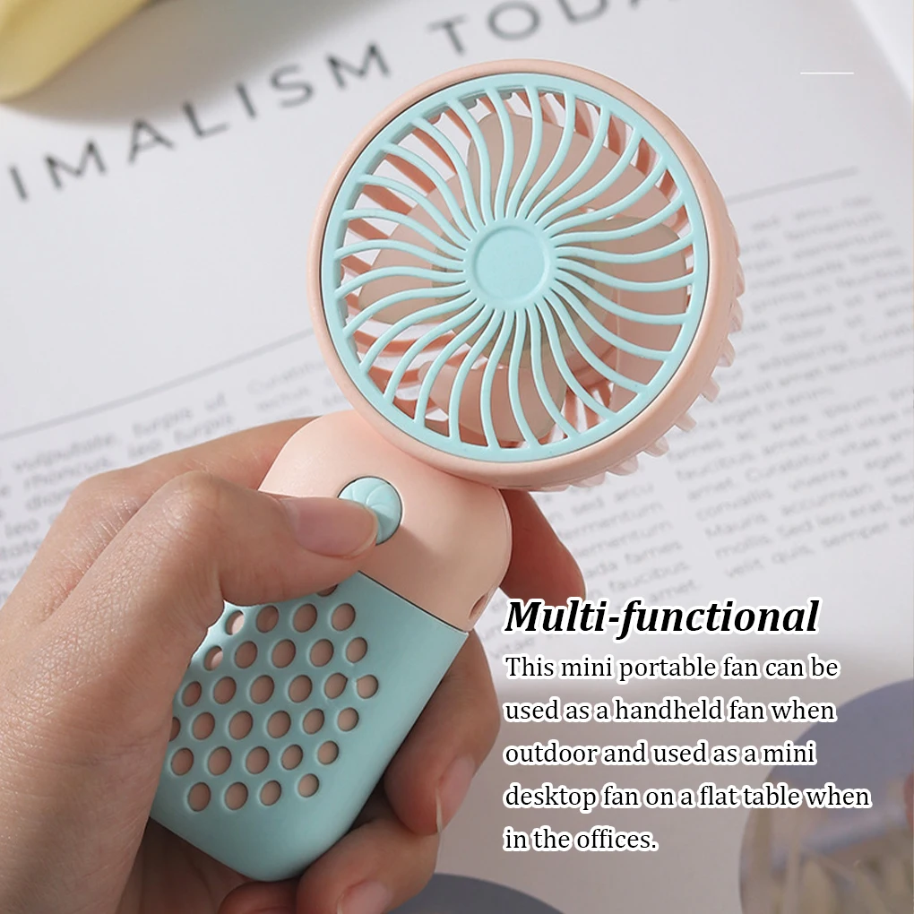 

Fan Handheld USB Rechargeable Fans Air Cooling Tool Home Outdoor Travelling Office School Student Dormitory Pink