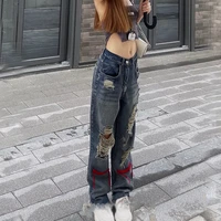 y2k emo vintage streetwear harajuku ripped baggy gothic pants hip hop fairy grunge jeans for women denim trousers alt clothes