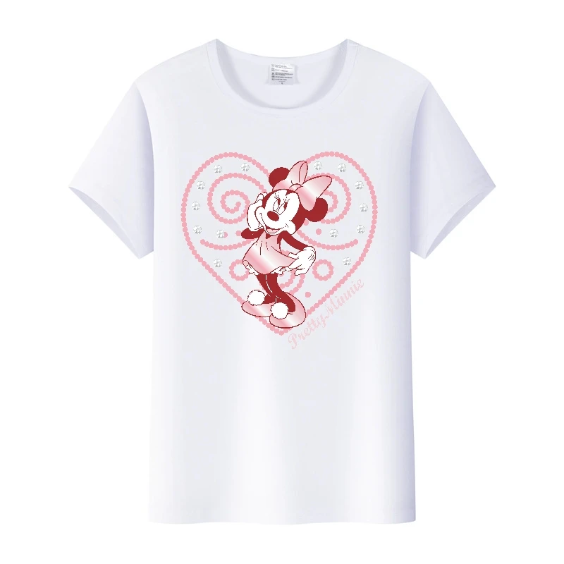 

Повседневная Женская блузка из мультфильма Disney, летний топ с Микки Маусом, Сказочная детская одежда, уличная одежда, футболки