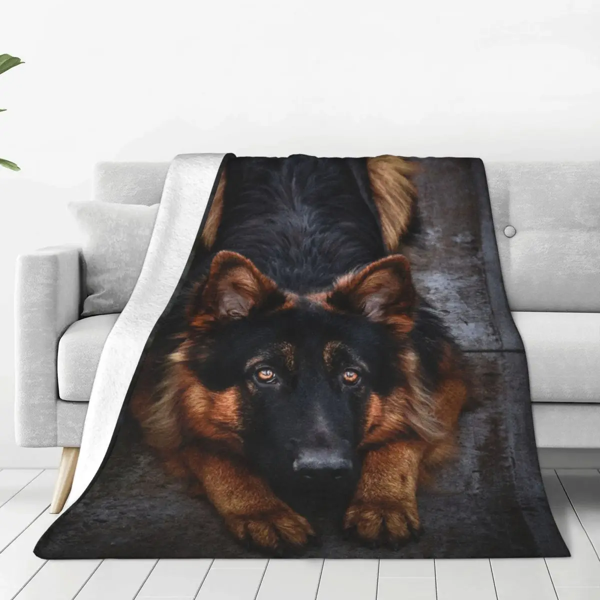 

German Shepherd Dog Blanket Sofa Cover Fleece Spring Autumn Animal Multifunction Soft Throw Blanket for Bed Travel Bedspread