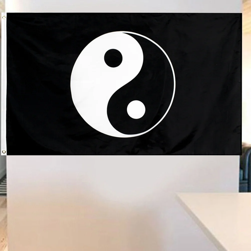 

Yin Yang Banner Flag Decoration Unique Fish Hanging Ornament Religious Tai