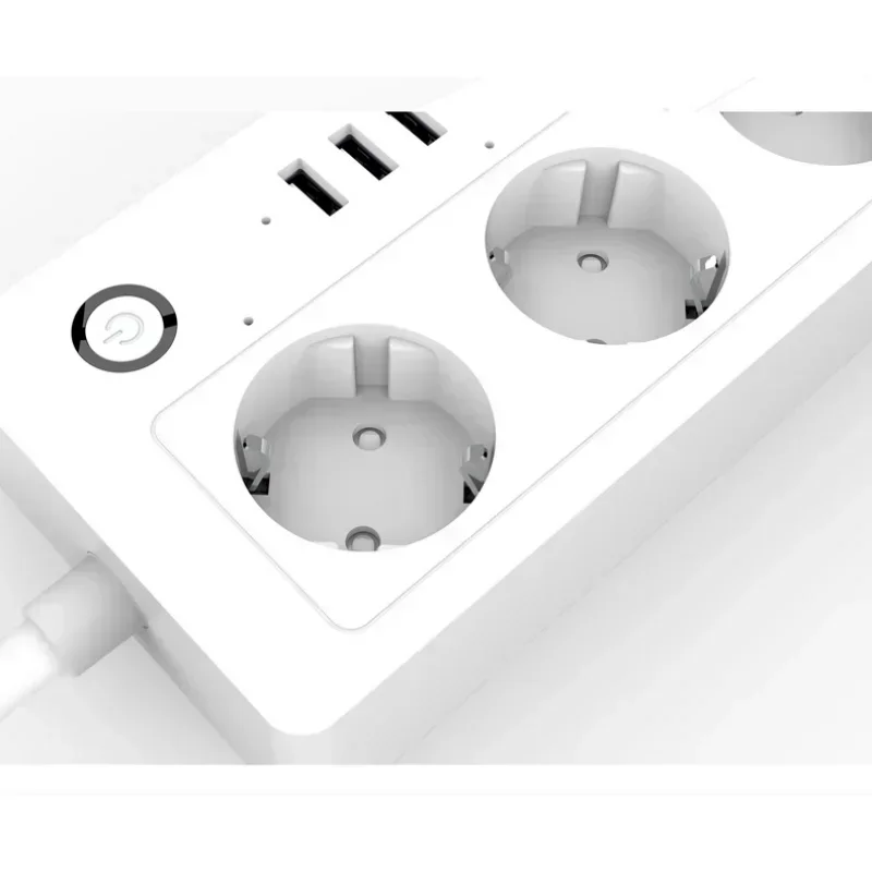 Smart Power Strip Wifi 4 EU Outlets Plug USB Charging Port Timing App Voice Control Work with Alexa Google Home Assistant