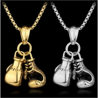 new fitness equipment pendant fitness boxing gloves metal necklace fashion punk gloves pendant unisex wholesale jewelry