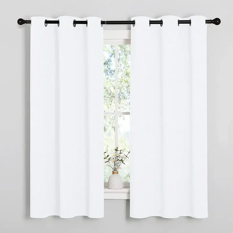 

Window Curtain Panels - 50% Light Blocking Curtains for Bedroom & Dining Room Window (Set of 2 Panels, 42 inches x 63 inches) Cu