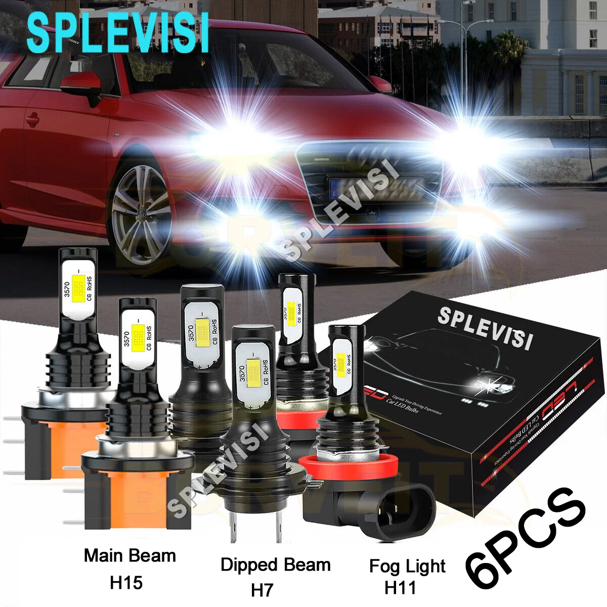 

Led Headlight Bulbs Fog Light h15 Main Beam H7 Dipped Beam Fog For Audi A3 8V7 8V1 8VM 8VA 2014 2015 2016 2017 2018 2019 2020