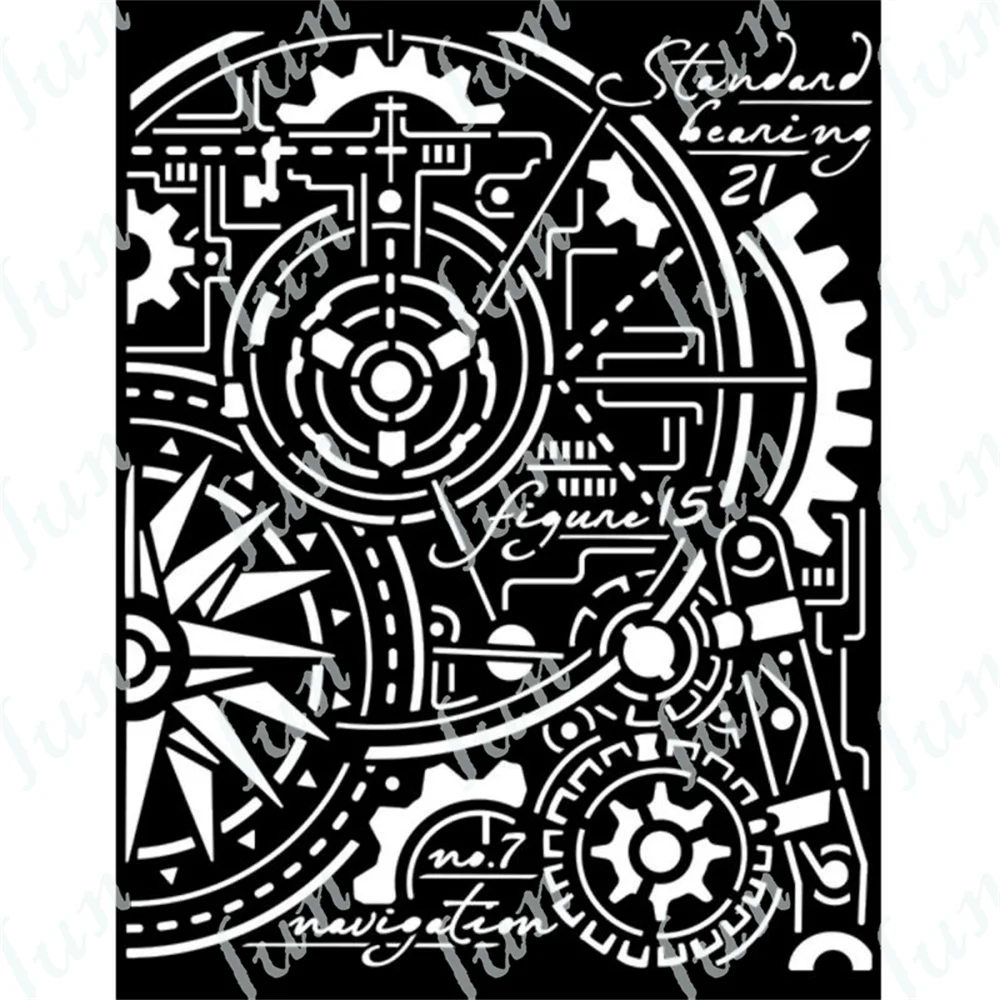 

Gears Compass Pattern Layered Stencils Set Make Scrapbook Diary Decor Embossing Mold Diy Greeting Cards Handmade New Arrive 2022