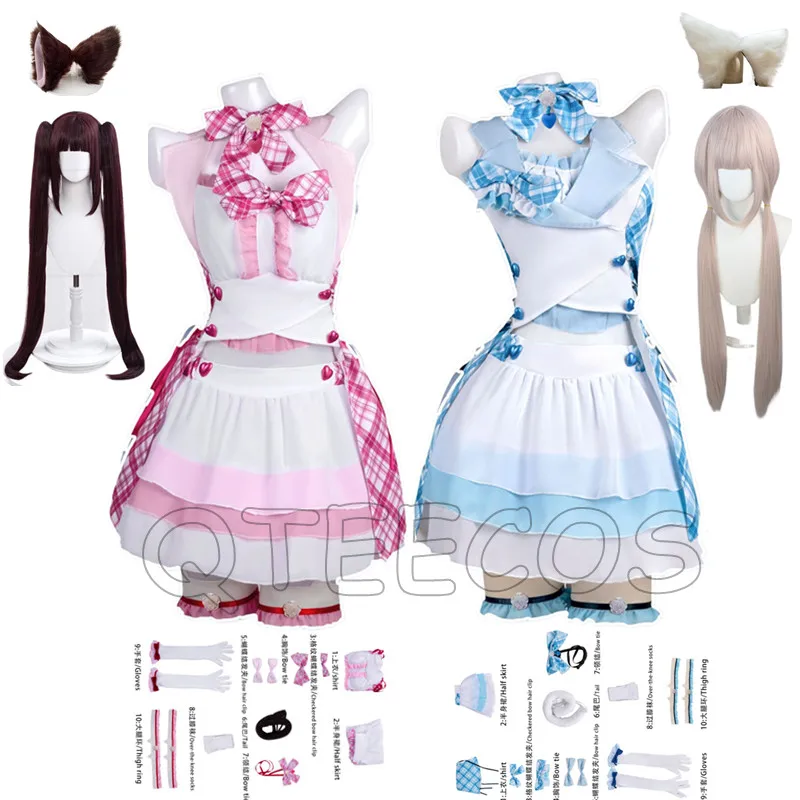 Фото Костюм для косплея из аниме-игры Nekopara Vanilla Chocola, наряд горничной Nekomimi Paradise, женский сексуальный милый костюм для Хэллоуина и карнавала. №1