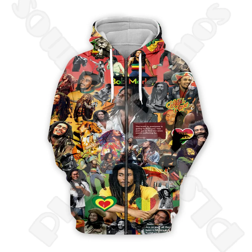 Новая мода Боб Марли Регги Музыкант Растафевар Лев Ретро Винтаж Пуловер с