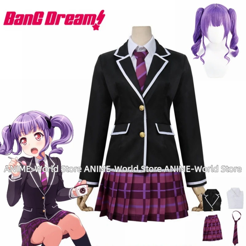 

Anime BanG Dream! Ako Udagawa Mitake Ran School Winter Uniform Cosplay Costume Wig