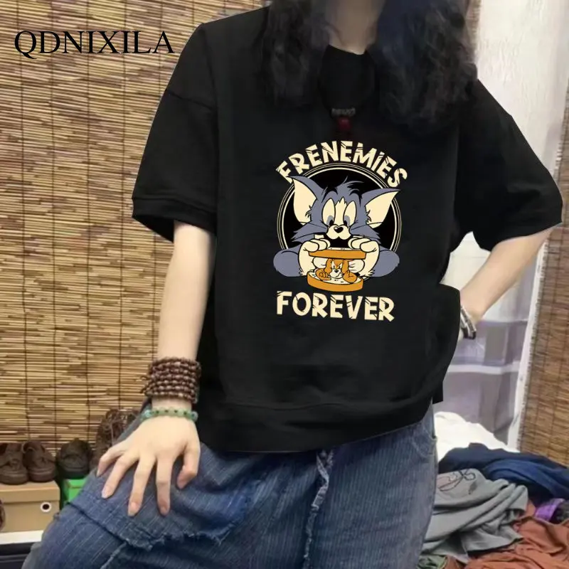 

Women's T-shirt Kawaii Anime Graphic T Shirts One Pieces Cotton Short Sleeve Tee New Outerwear Top Women Print T-shirts Oversize