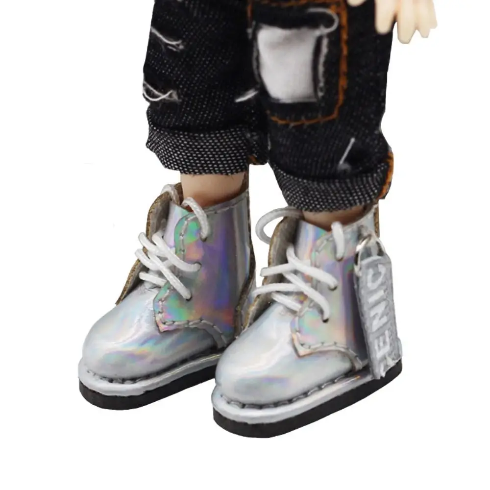 1 пара высоких кожаных ботинок для кукол Obitsu 11 из искусственной кожи мини-1/12 Bjd