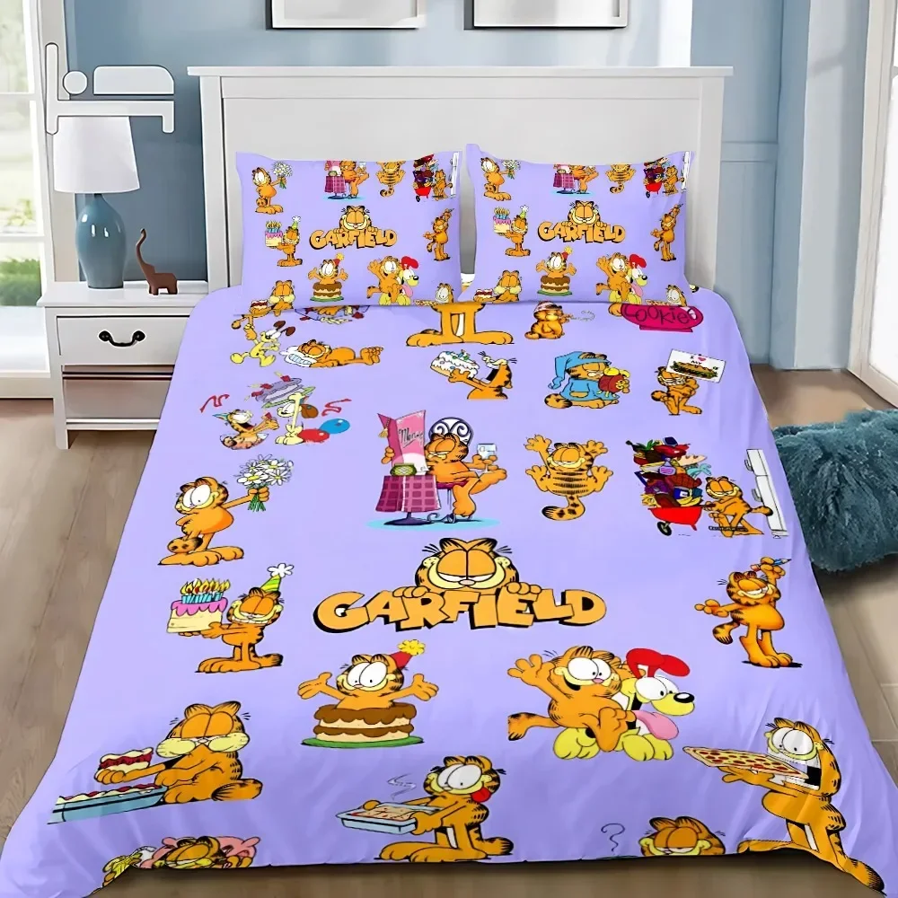 Фото Комплект постельного белья с цифровой печатью G-Garfields, изысканный 3D-дизайн, пододеяльник с изображением кошачьей семьи, одеяло, подарок для девочек и мальчиков №2