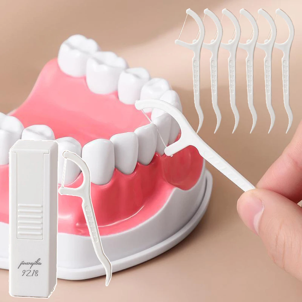 

Mini Dental Floss Box With 9pcs Toothpicks Portabl Dental Cleaning Floss Toothpicks Tool Oral Care Flexible Travel Floss Case