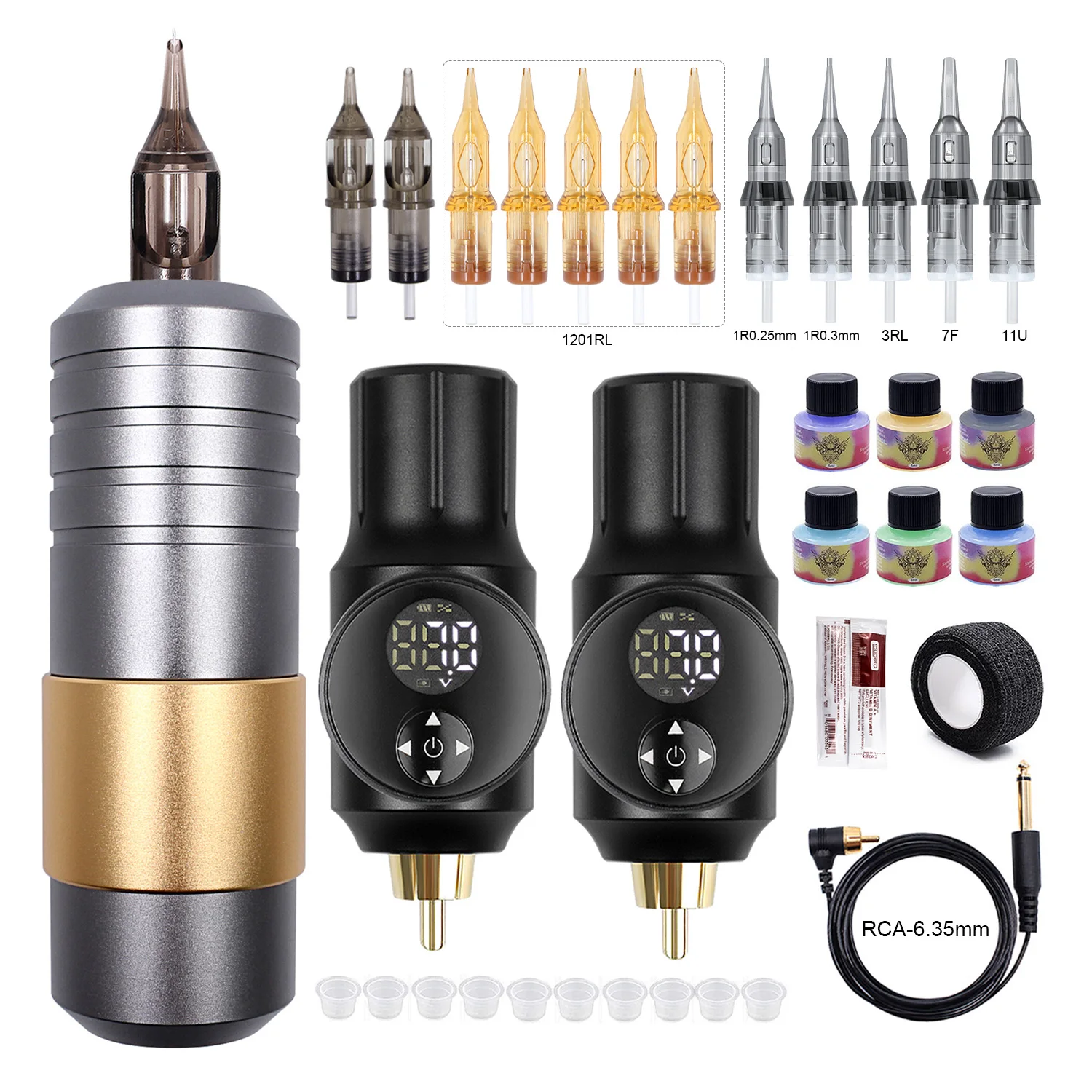 

Complete Tattoo Machine Kit Rotary Gun Tattoo Pen Tattoo Power Supply Cartridges Needles Machine Tattoo Pen for Tattoo Artist