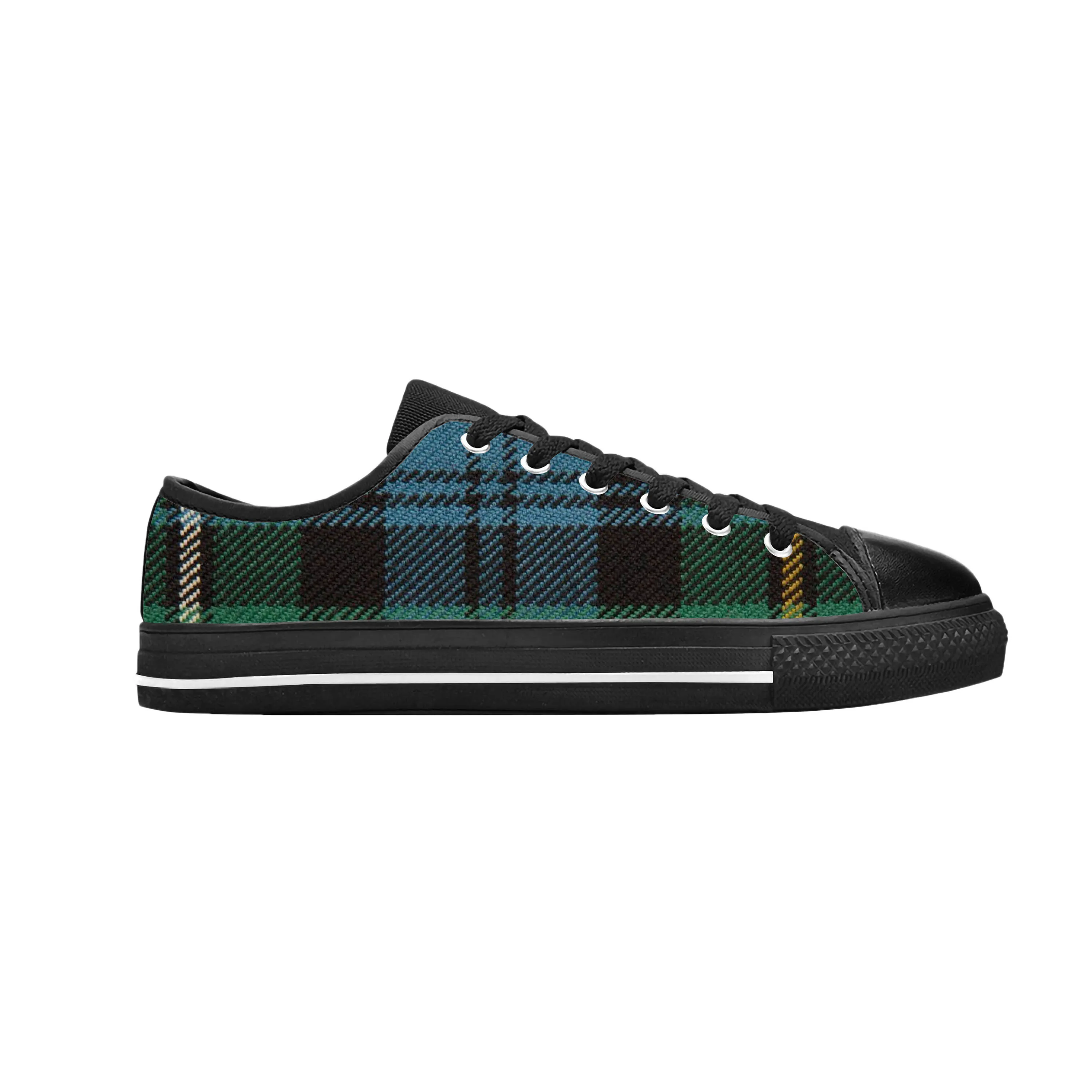 

Campbell Scottish Stewart Clan Tartan Plaid Cool Casual Cloth Shoes Low Top Comfortable Breathable 3D Print Men Women Sneakers
