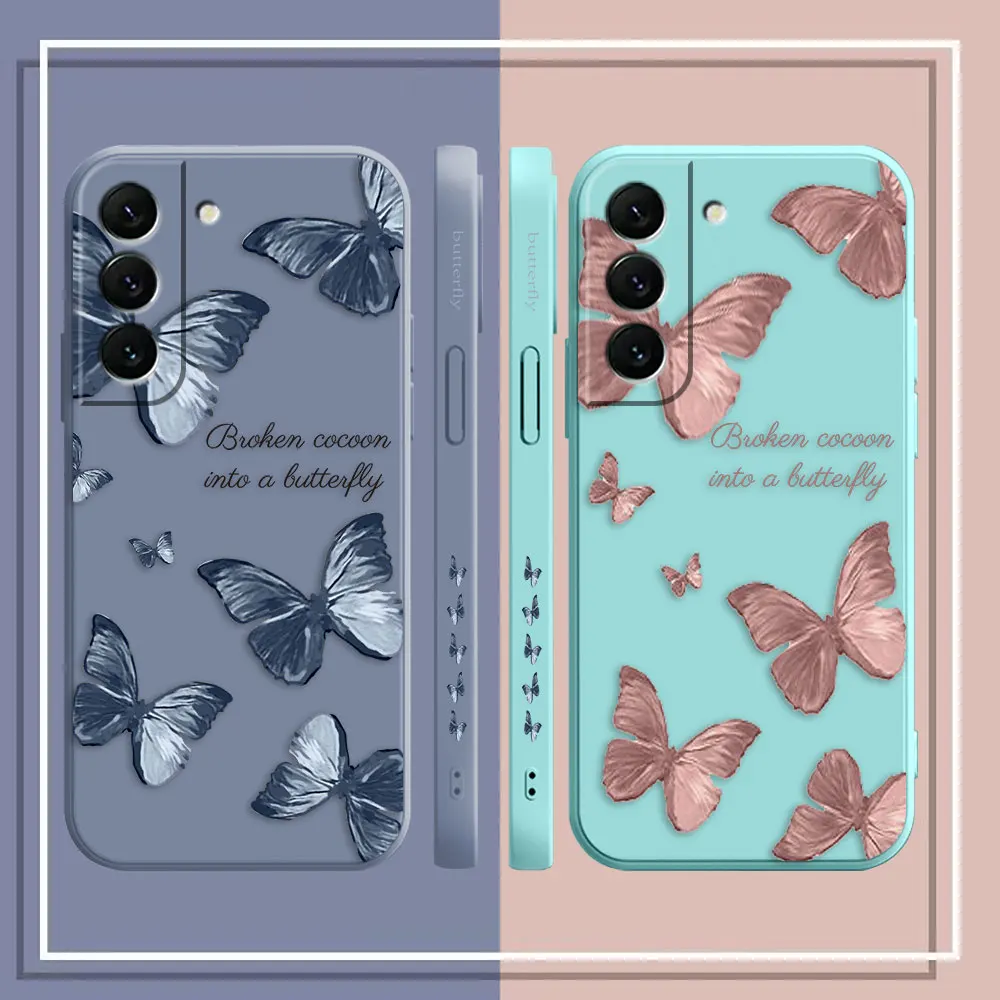 Case For Samsung Galaxy S23 S22 S21 S20 FE S11 S11E S10 S10E S9 S30 Ultra Plus 4G 5G Case Fundas Cqoues Shell Pretty Butterfly
