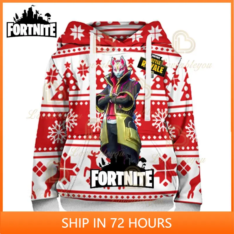 

Christmas 8 To 19 Years Kids Hoodie Sweatshirt Fortnite Battle Royale Victory Cartoon Tops Baby Game Hero 3D Boys Girls Clothes
