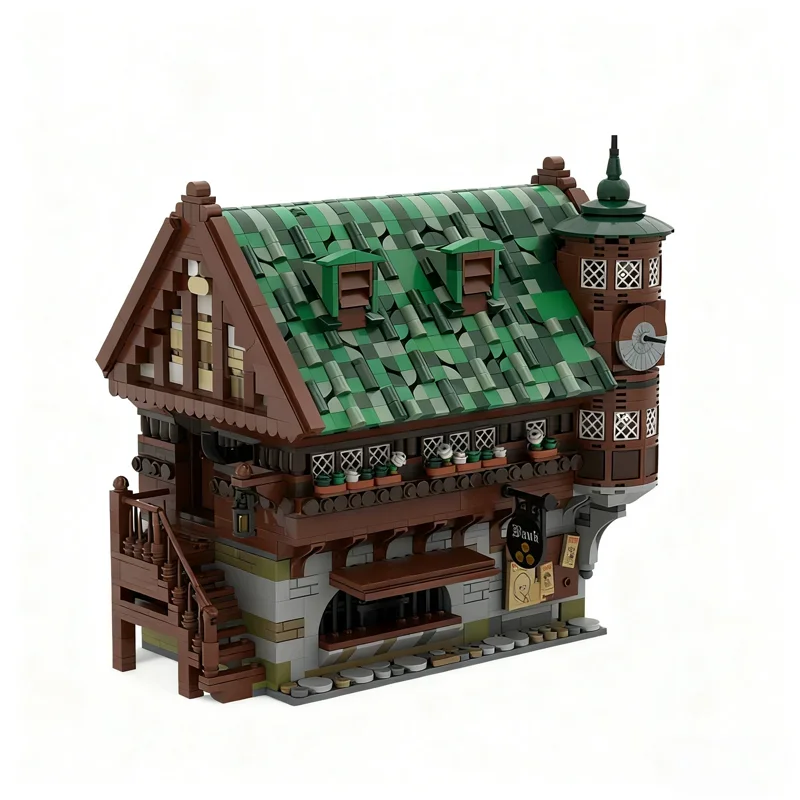 3040 деталей MOC: Средневековый Замок-Банк, Конструктор, Набор для Сборки, Креативные Игрушки, Образовательная Идея, Подарок на Праздник, Кирпичики (art.: 3920db781a2fd) - 3920db781a2fd