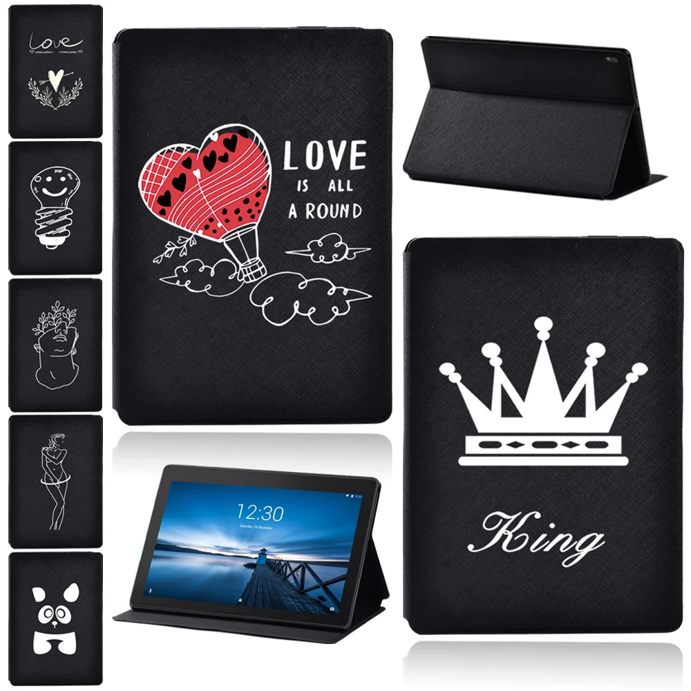 

Portable Cover for Lenovo Tab M10 X605F X505F/Tab M10 PLUS X606F X Cover Print Leather Stand Tablet Case for Tab E10 TB-X104F