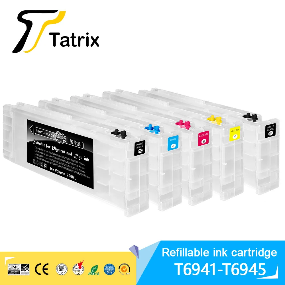 

Tatrix T6941- T6945 Refillable ink cartridge for Epson Sure Color T3200 T5200 T7200 T3270 T5270 T7270 T3000 T5000 T7000 T3070