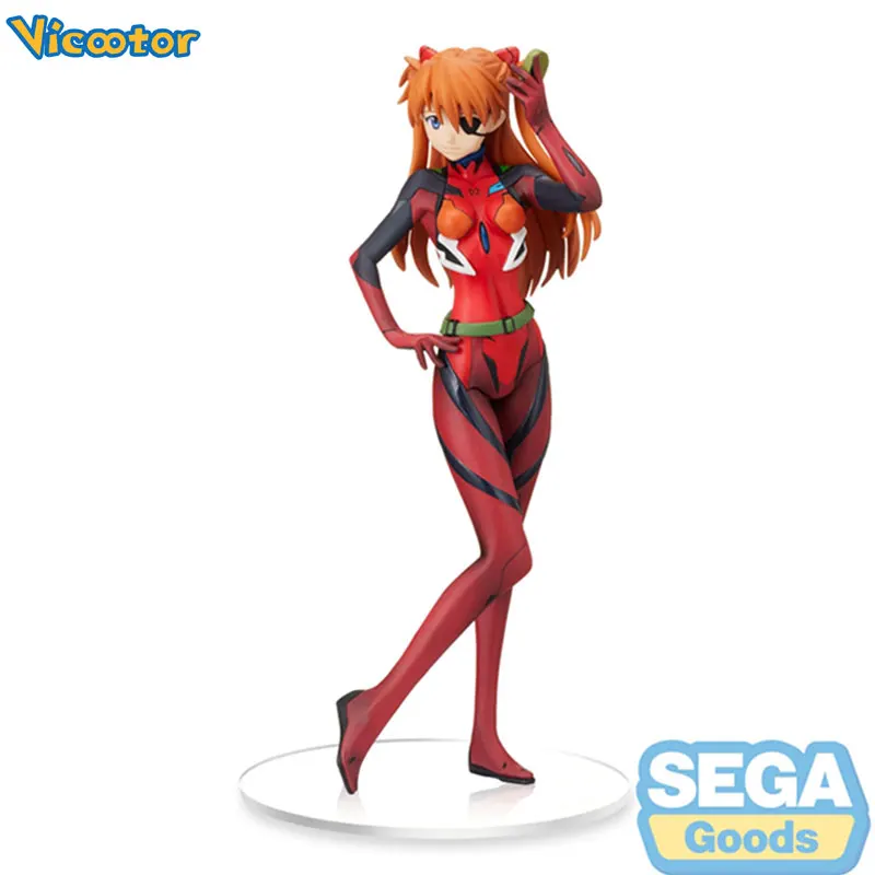 

Vicootor Original Asuka Langley Soryu Anime Action Figure eva Red Combat Suit Model Collectible Genuine Figurine Sega Toys
