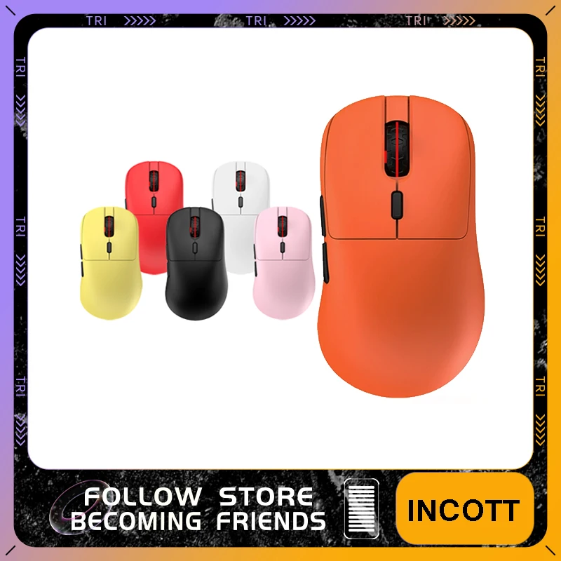 Беспроводная мышь INCOTT GHERO PAW3395 игровая эргономичная с двухрежимным датчиком RGB 8K и