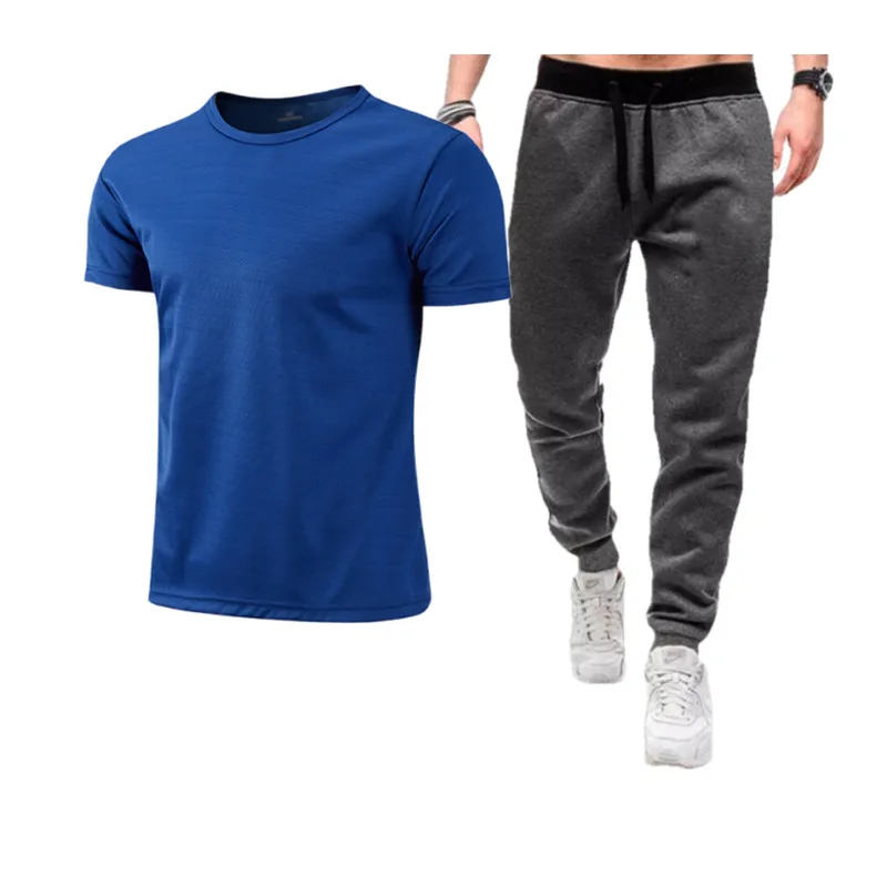 2023 summer new men's short-sleeved suit men's high-quality cotton short-sleeved + thin casual pants 2-piece suit men's casual s