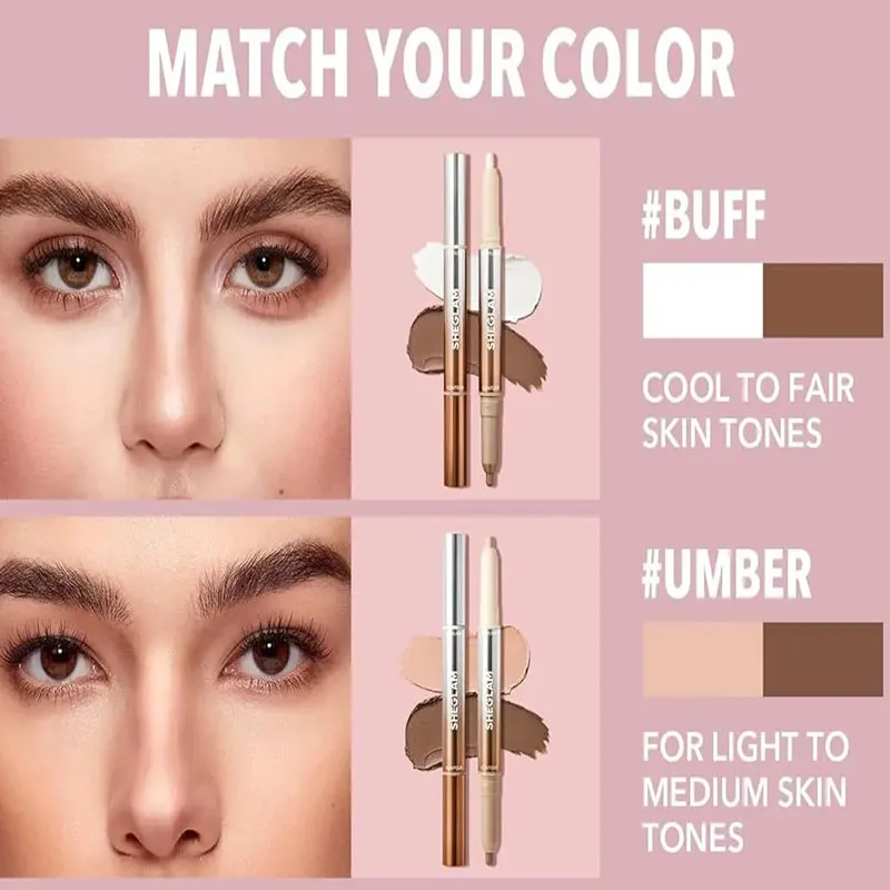 Матовый хайлайтер-карандаш Sheglam Contour: серо-коричневый бронзер, натуральный тен для носа, стойкий контуринг для лица, макияж с эффектом сияния (art.: 3920d92a656ae) - 3920d92a656ae
