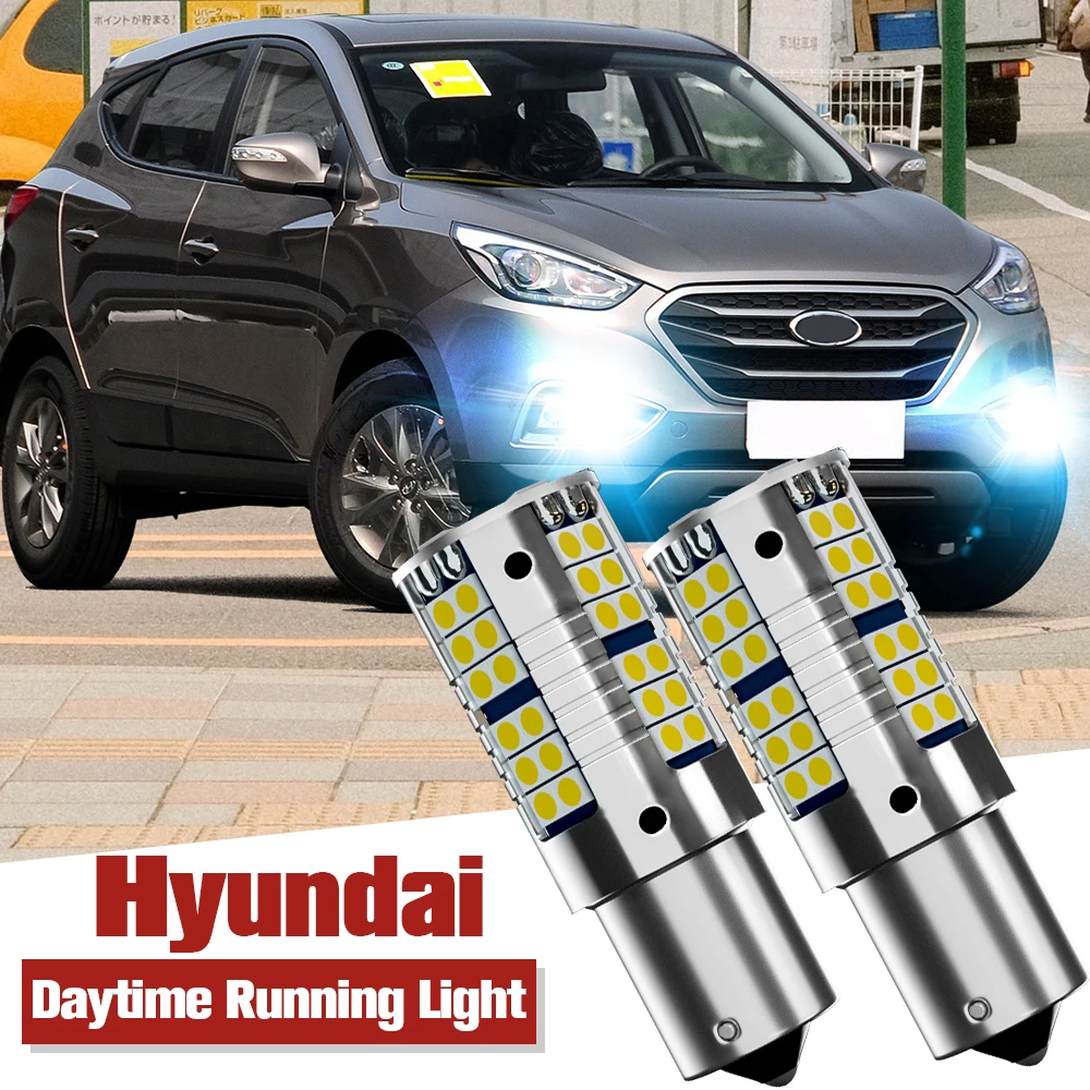 

2pcs LED Daytime Running Light Bulb DRL Lamp P21W BA15S 1156 Canbus Error Free For Hyundai i10 i20 i30 Accent 4 2011-2017