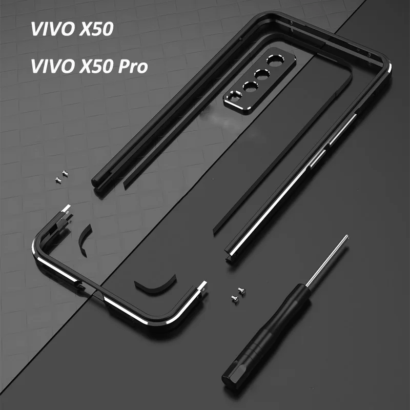 

Прямая поставка, подходящие цвета, Алюминиевый металлический бампер для VIVO X50 X 50 Pro 4G, задняя крышка для зеркального объектива + защитная рам...