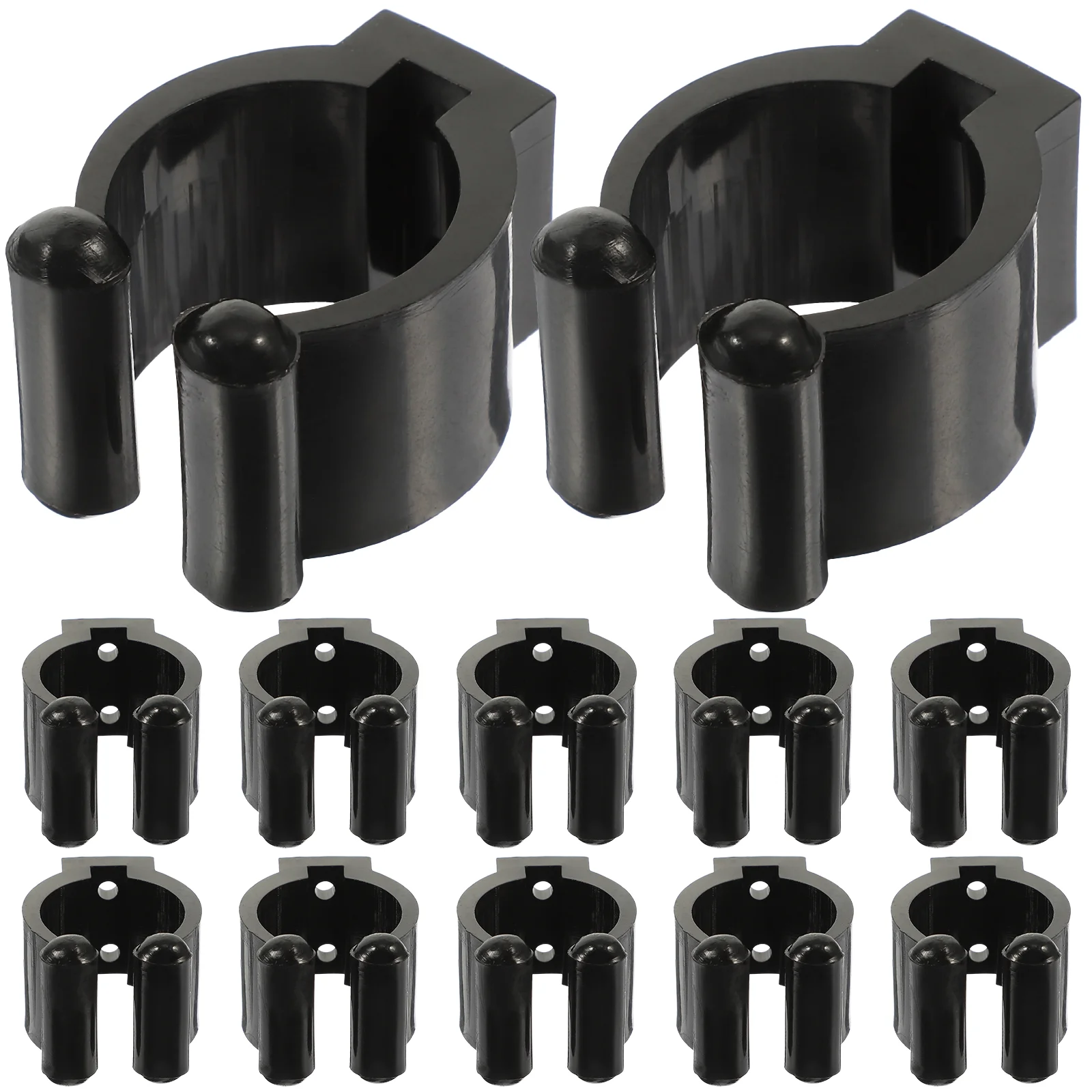 

12 Pcs Pool Cue Clip Bar Clamp Rod Pole Clamps Storage Shelves Plastic Holder Table Display Club