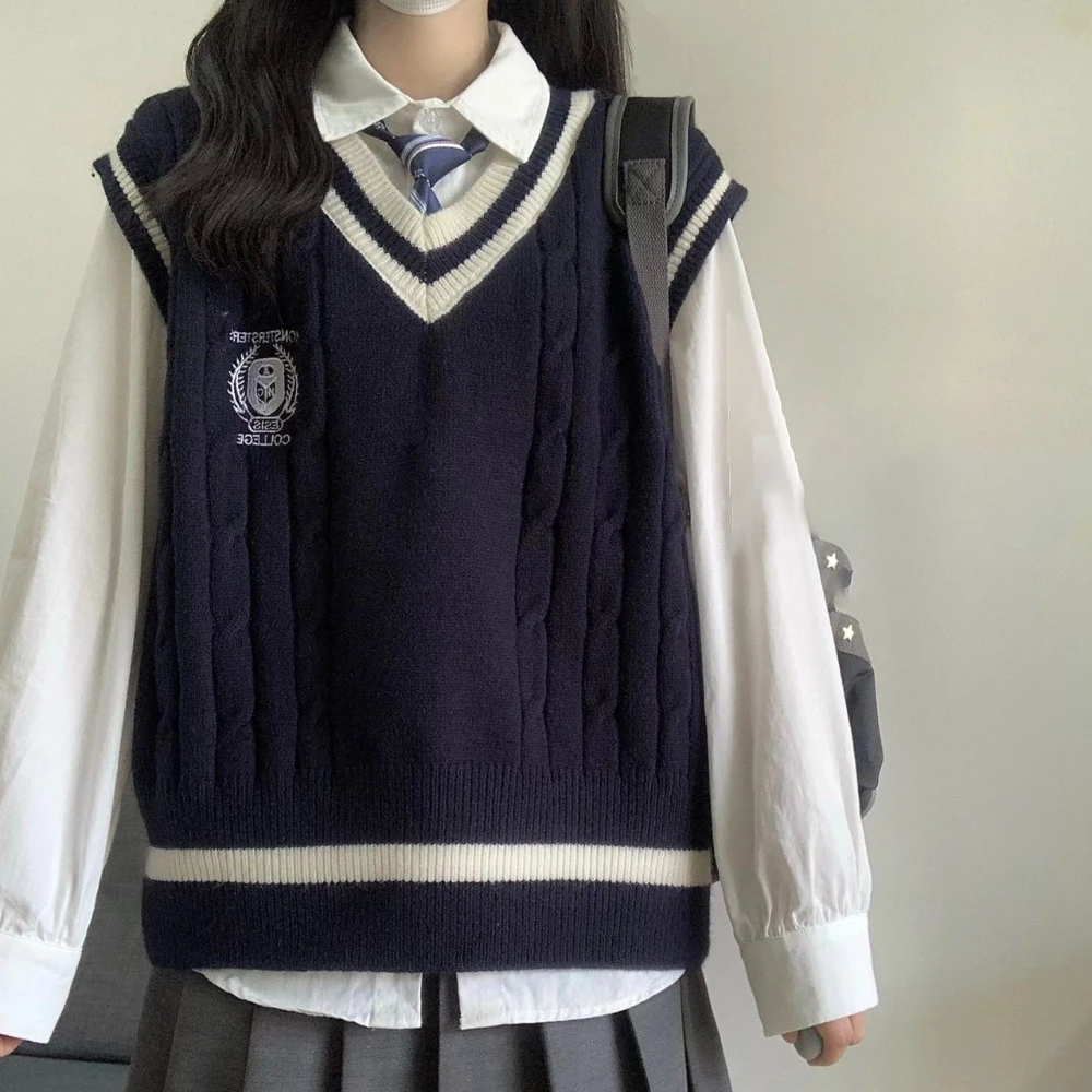 Женский трикотажный свитер для девочек Y2K аниме кавайная эстетика Темный джемпер