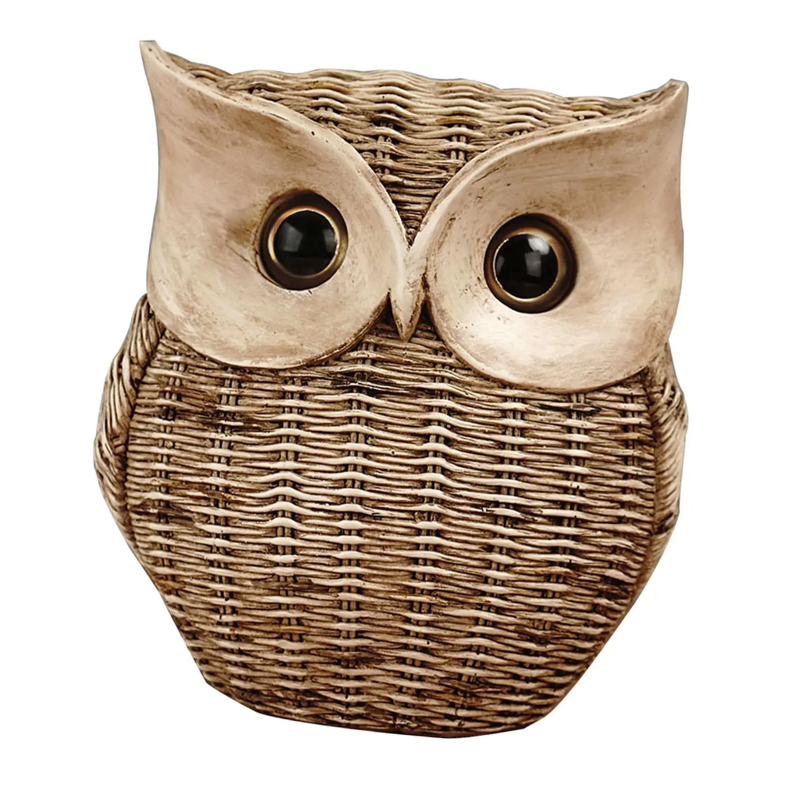 

Owl Statues Home Decor Imitation Rattan Owl Figurine Fireplace Creative Desktop