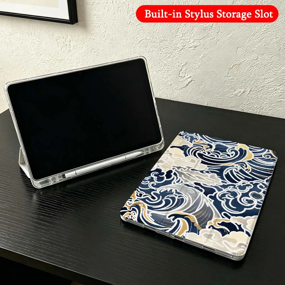 Фото Прозрачный Y-образный складной чехол для планшетов Blue Wave Cloud для iPad Mini Pro Air 5, 6, 7, 8, 9, 10, 11-го поколений, 9.7, 10.9, 13 дюймов №5