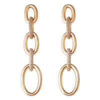 paperclip link chain drop dangle earrings for women teen girls minimalist hip hop cool cubic zirconia ear jewelry gifts