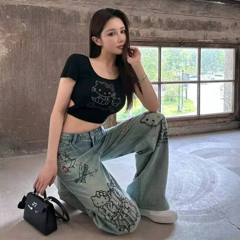 Новинка женские джинсы в стиле фаллоимитации Y2k модные джинсовые брюки для