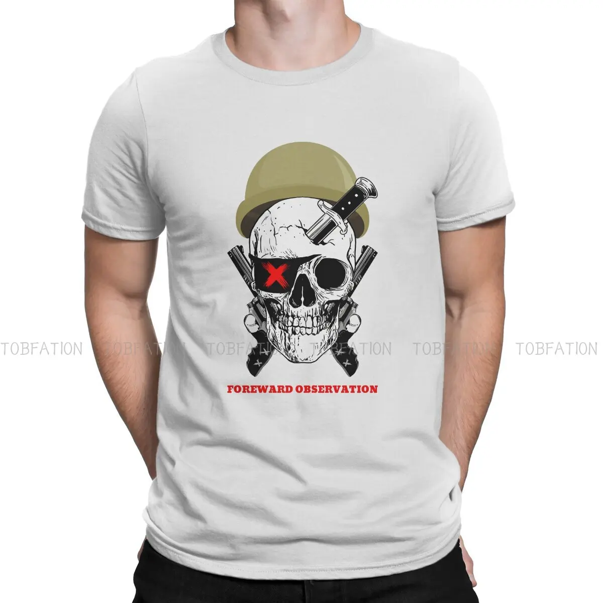 

Knife CrossX Skull Men TShirt Forward Observations Group Crewneck Tops 100% Cotton T Shirt Funny High Quality Gift Idea