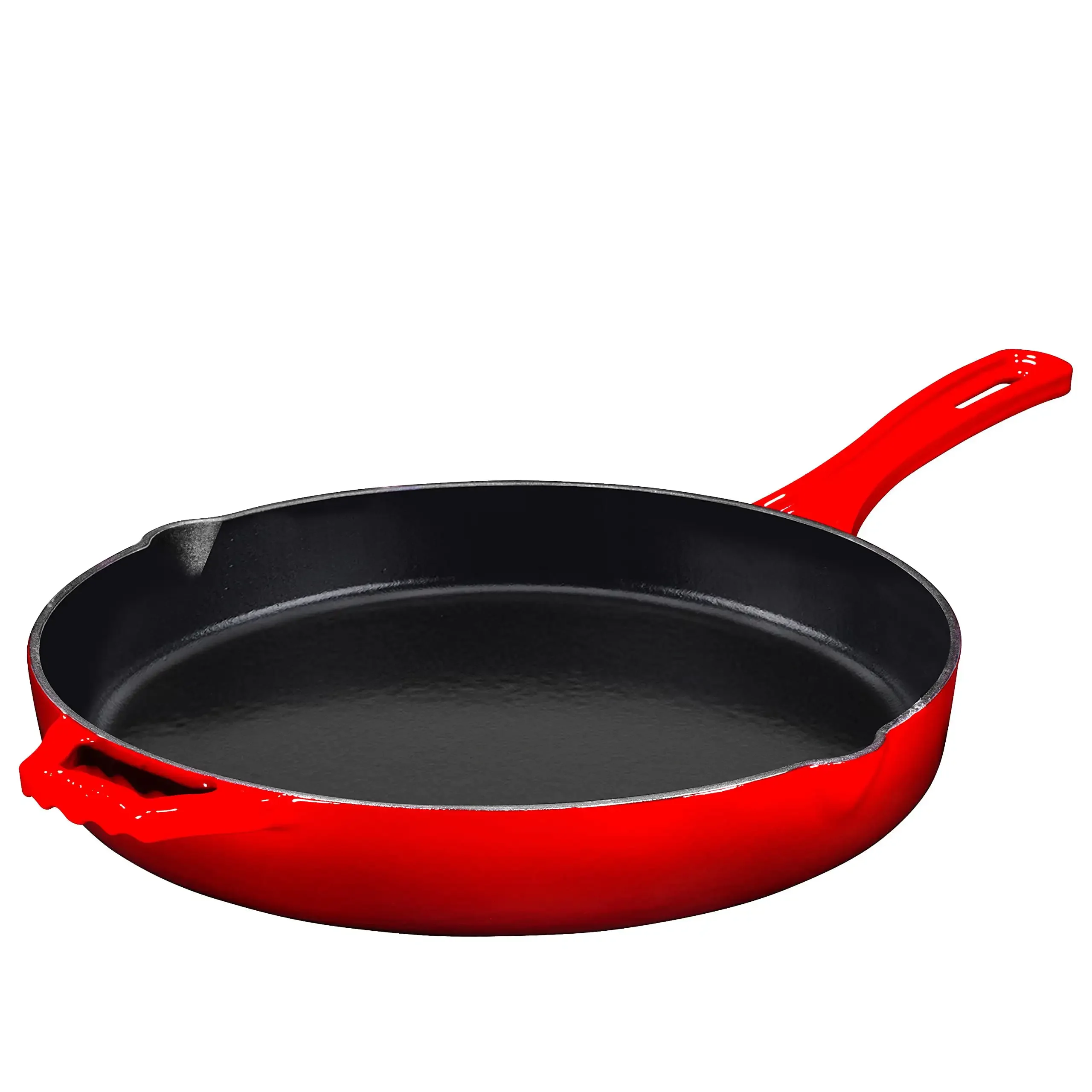 

Red Enameled Cast Iron Skillet, 12 inch, By
