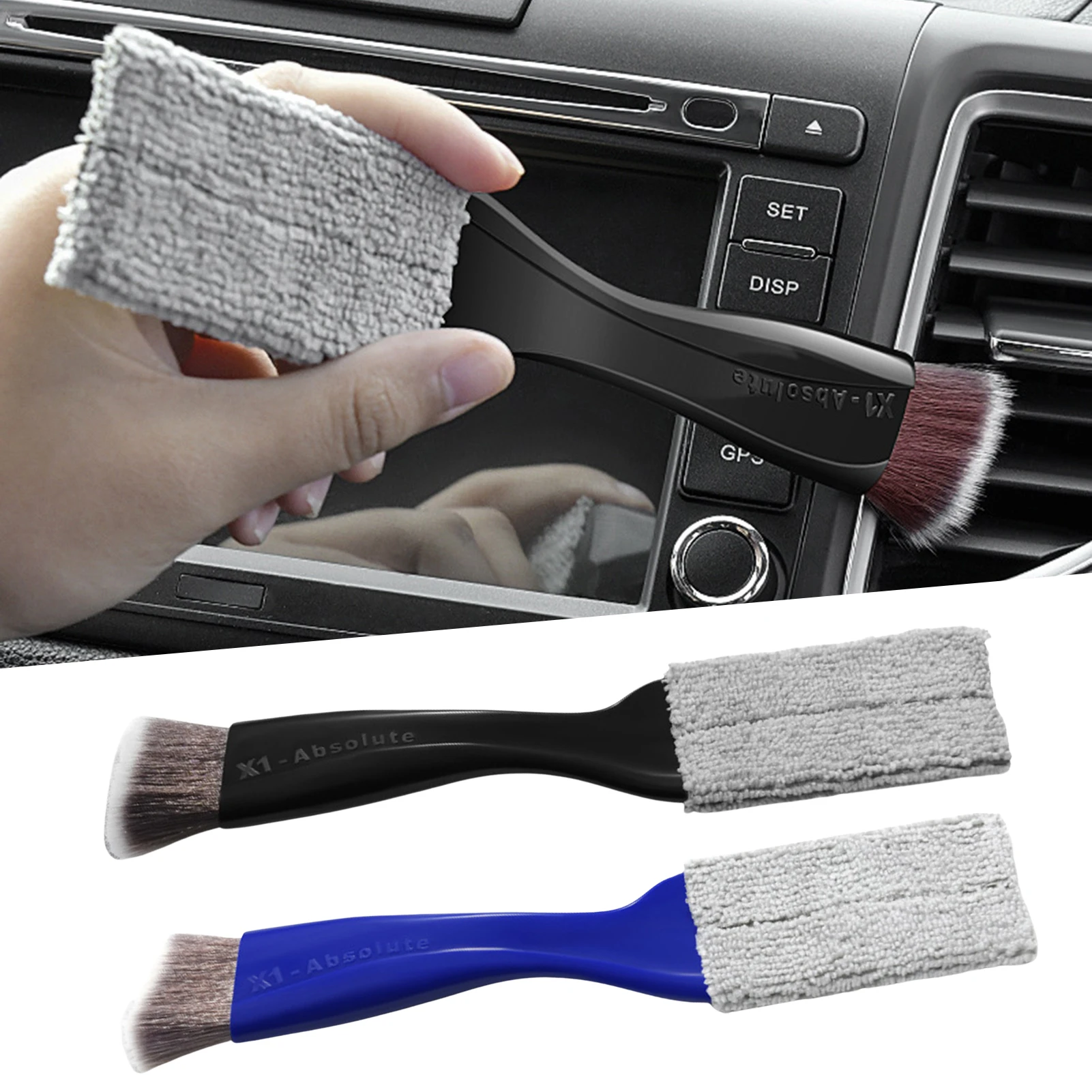 

Car Detailing Brush With Double Head Mini Duster For Car Air Vent Automotive Air Conditioner Keyboard Blinds Shutter Brush