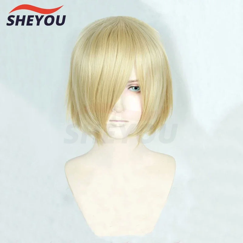 Аниме Plisetsky Yurio Короткие светлые термостойкие синтетические волосы Парики для