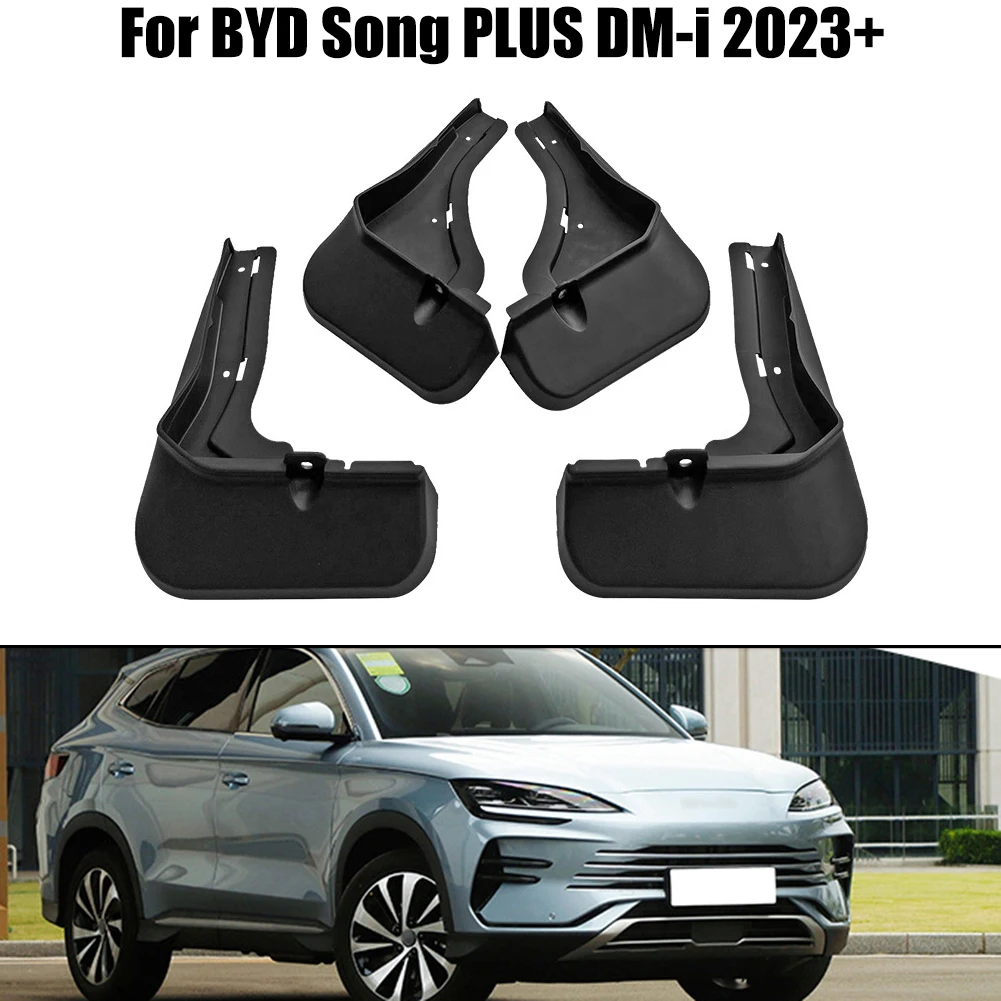 

4pcs For BYD SONG PLUS DM-I 2023+ Auto Mudguards Splash Guards Mud Flaps New Car Tire Fenders Black ABS Car Tire Mudguard