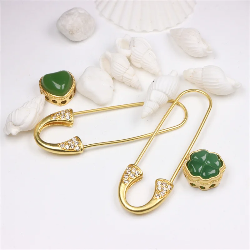 10pcs/Lot Brooch Clip Base Pins 17.5*51.9mm Safety Pins Brooch Settings Blank Base For DIY Jewelry Making Accessories Supplies