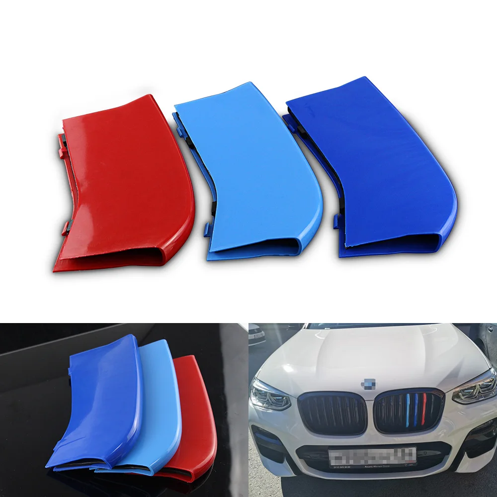 

Стайлинг автомобиля для BMW X5 F15 14-2018 X6 F16, аксессуары, передняя решетка для M Sport Stripes, крышки для гриля, рамка, автонаклейки