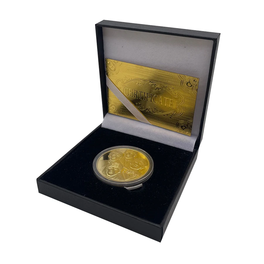

Famous Rock Music Record Guitar Beatlass Gold Coin Cool British Rock Band Musician Men Commemorative Coin Collectible Gifts