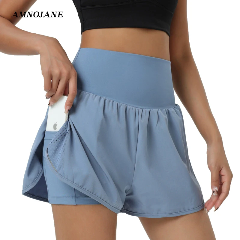 

High Waisted Shorts Mesh Biker Shorts Gym Clothing For Women Seamless Scrunch Shorts Loose Running Fitness Dry Fit Gym Outfit