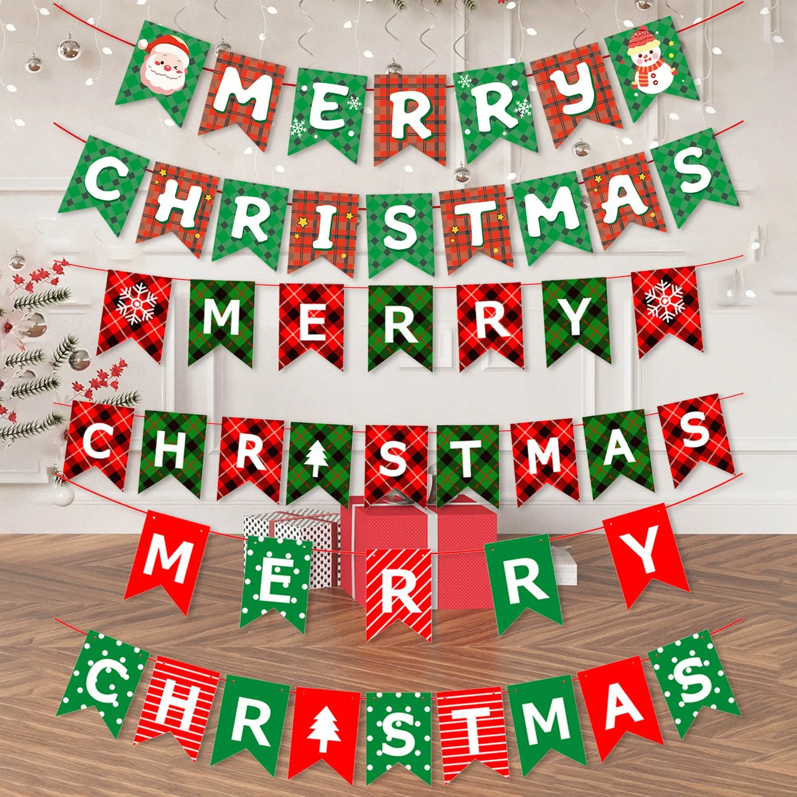 Рождественский баннер 2024 рождественские украшения для дома Санта-Клаус