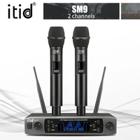 itid karaoke stage performance wedding home ktv party sm9 500 599mhz professional 2 channels wireless microphone system