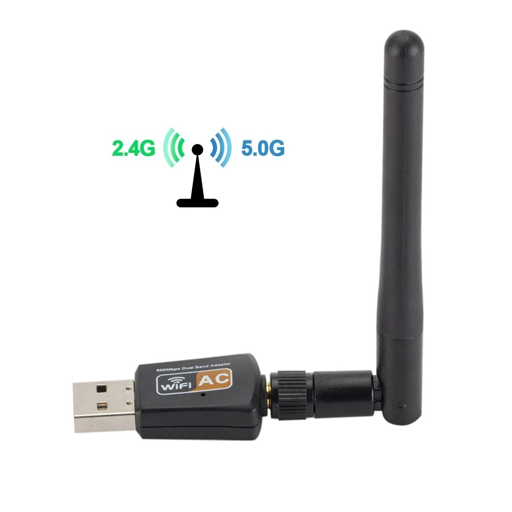 

USB Wifi адаптер 5,0 ГГц + 2,4 ГГц Wifi приемник высокая скорость 600 Мбит/с Wifi антенна беспроводная сетевая карта для ПК 802.11ac