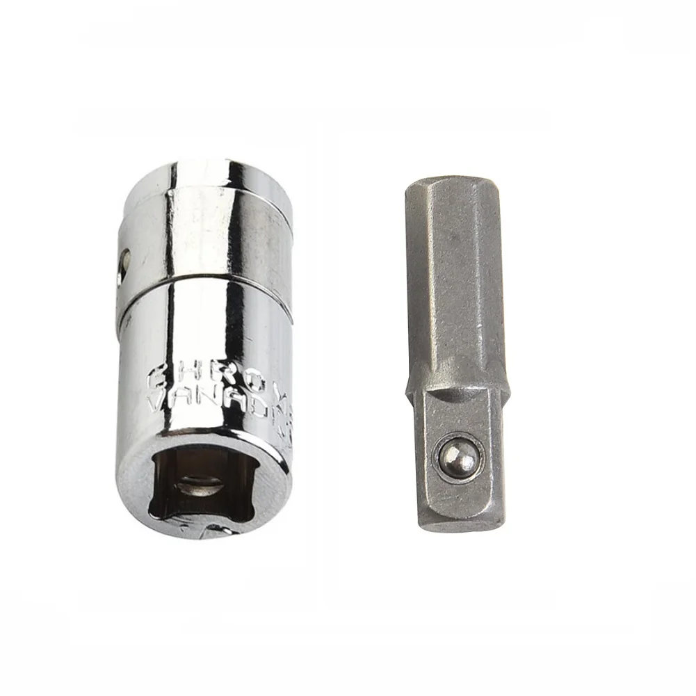 

1/4 Square Drive To 1/4 Hex Shank Impact Socket+1/4 Drill Socket Adapter Impact Drive Quick Change Chucks Converter Hand Tools